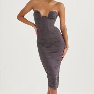 CINDY SHADOW STRAPLESS CORSET DRESS